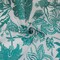 Dark Teal-White Nylon Floral Printed Mesh Tulle Knit Fabric By the Yard